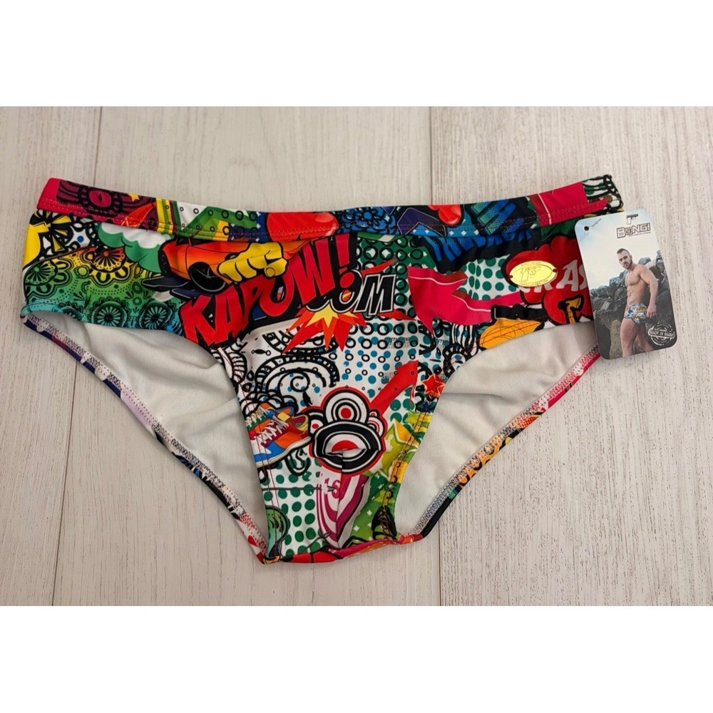 NWT Bang Miami Men's Swim Brief Sz XL Comics Sexy